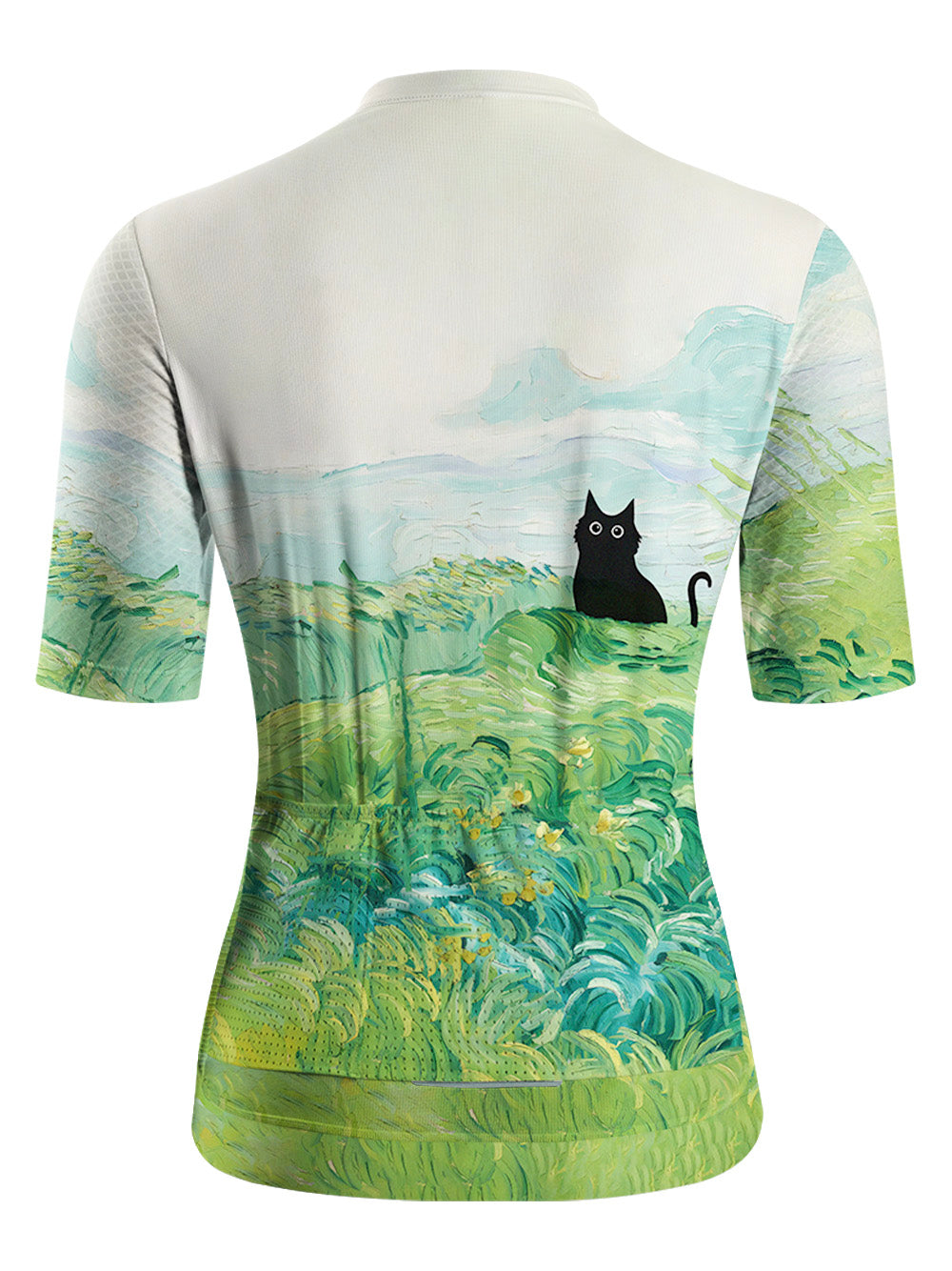 Orionride Oil Painting Black Cat Short Sleeves Women's Jersey