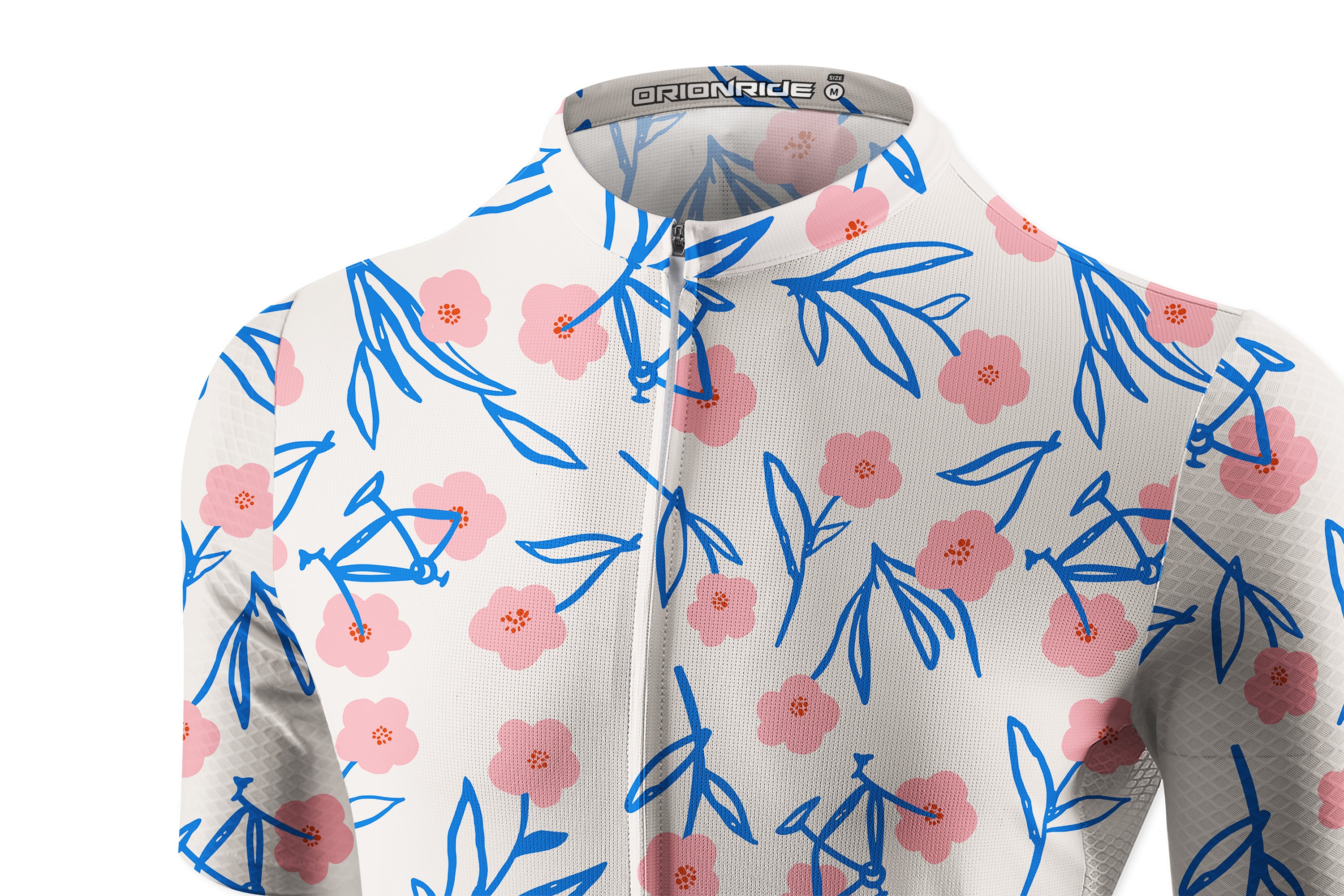 Orionride Pink Flower Bicycle Short Sleeves Women's Jersey