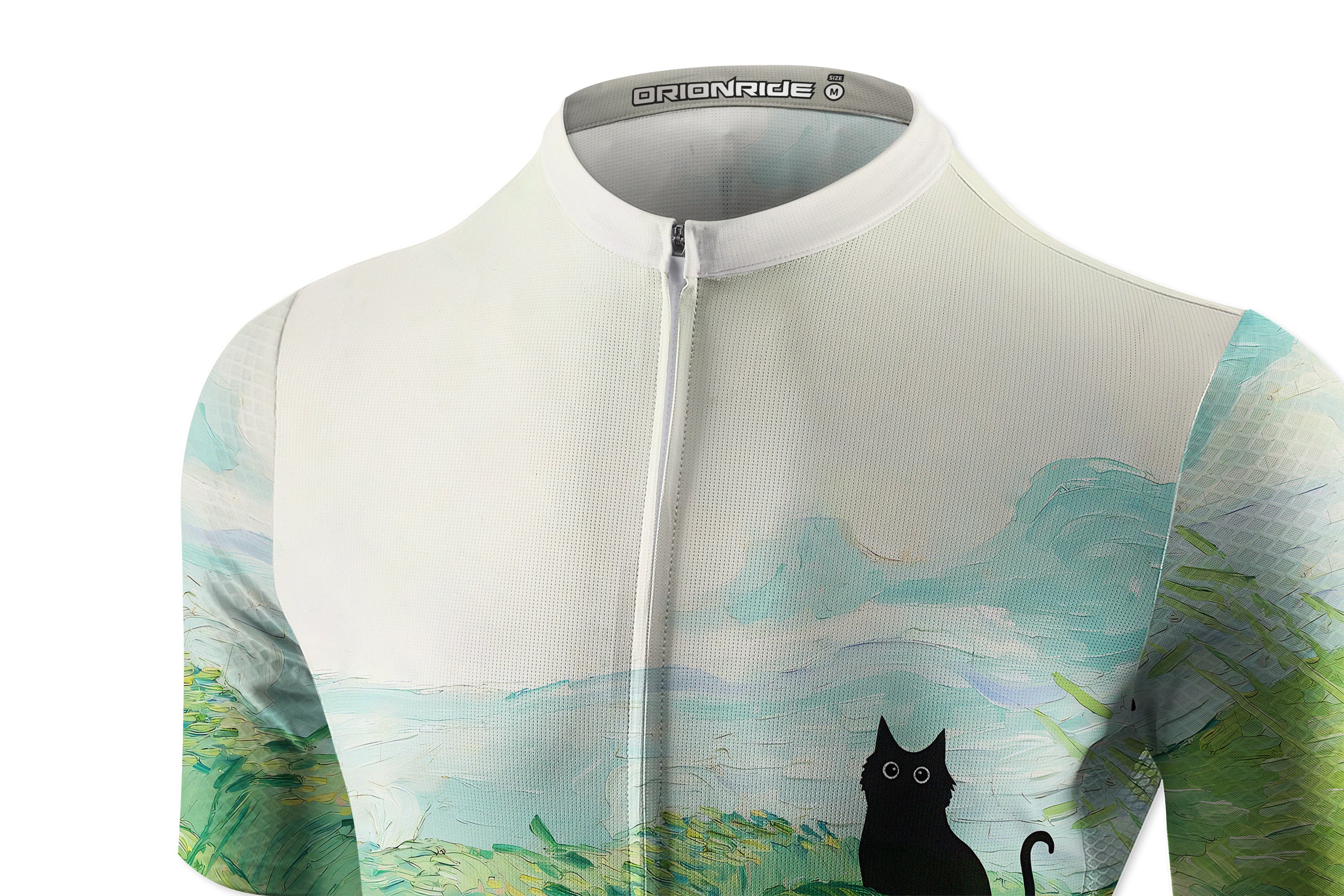 Orionride Oil Painting Black Cat Short Sleeves Women's Jersey
