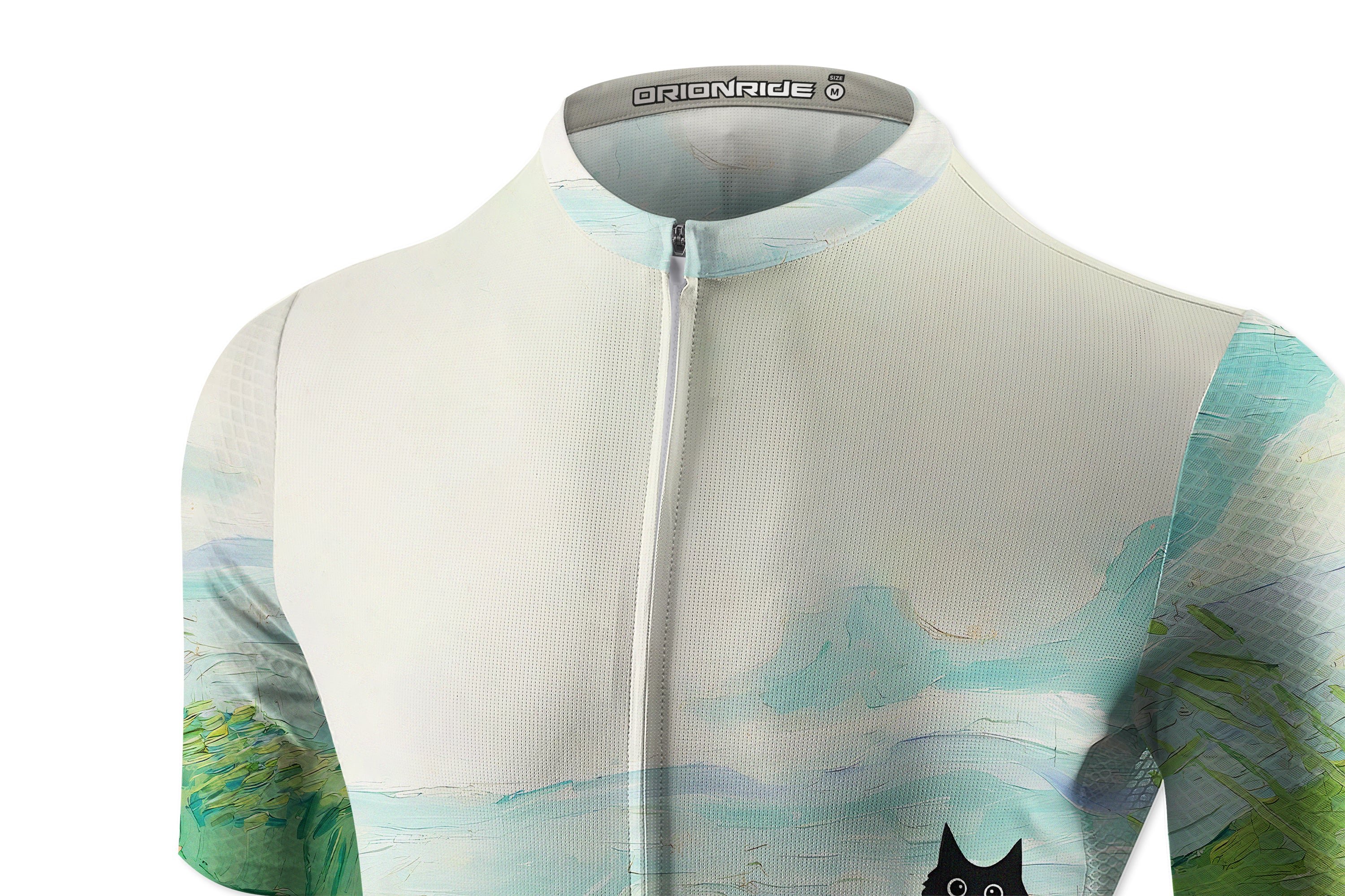 Orionride Oil Painting Black Cat Short Sleeves Jersey