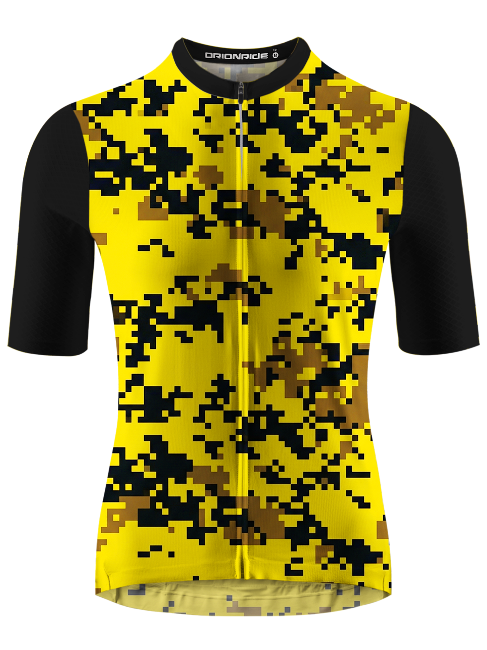 Orionride Yellow Black Mosaic Short Sleeves Cycling Jersey