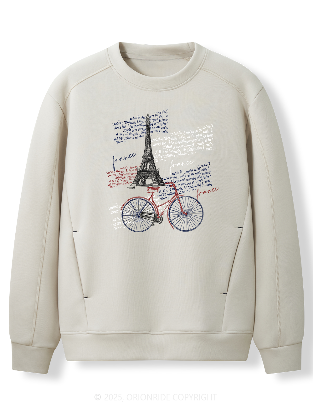 Orionride Tour Around The Eiffel Tower Women's Long Sleeve Bike Sweatshirt
