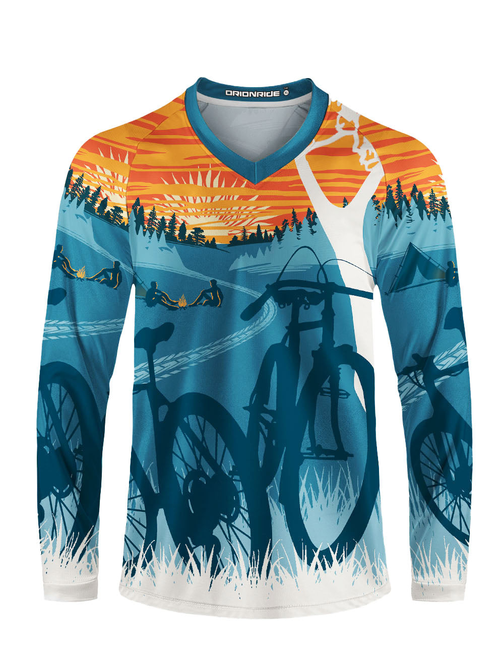 Orionride Sunset Camping Long Sleeve Downhill Jersey