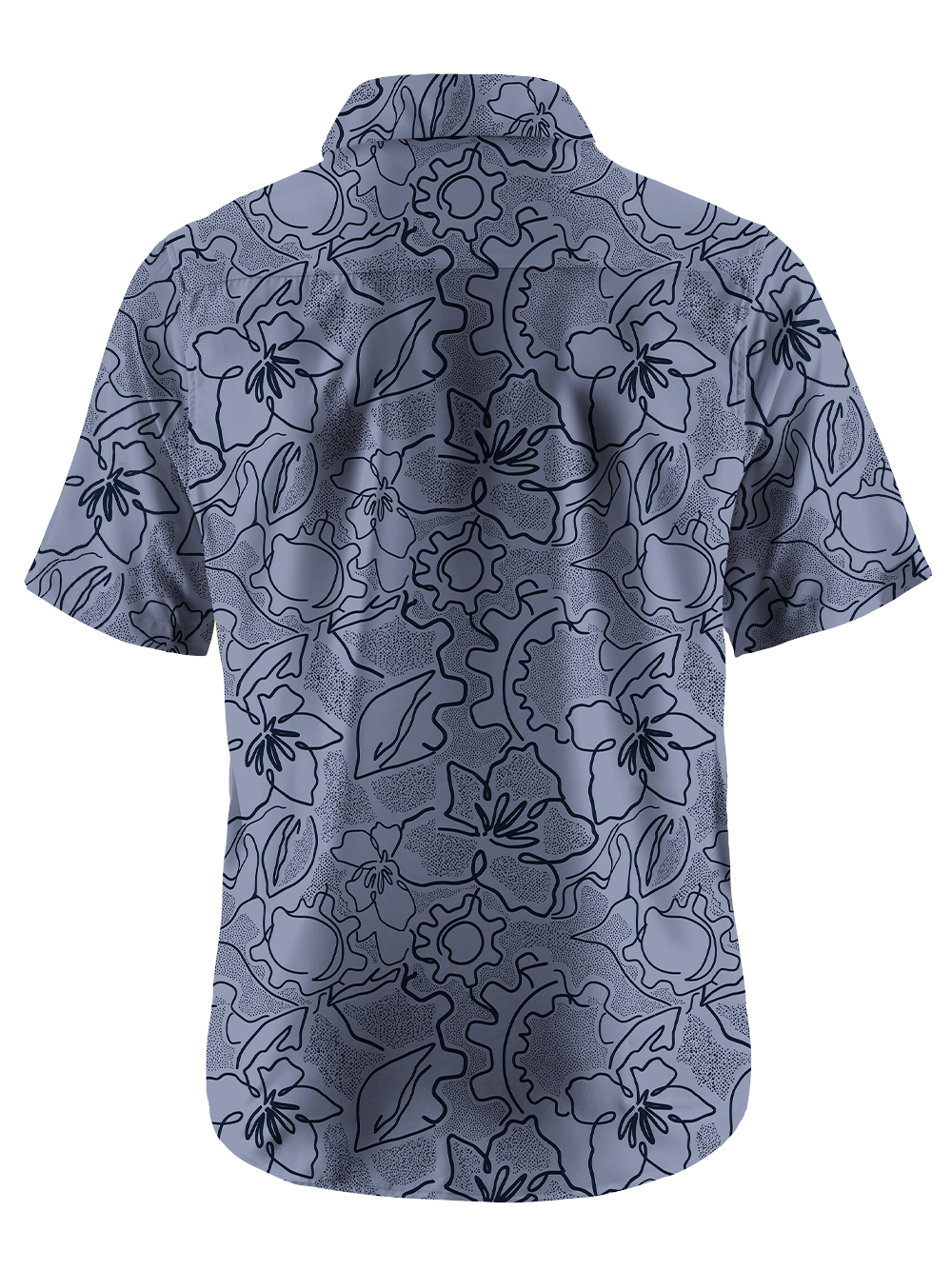 Orionride Tropical Leaves Zipper Pockets Ultra Lightweight Short Sleeves Gravel Shirt