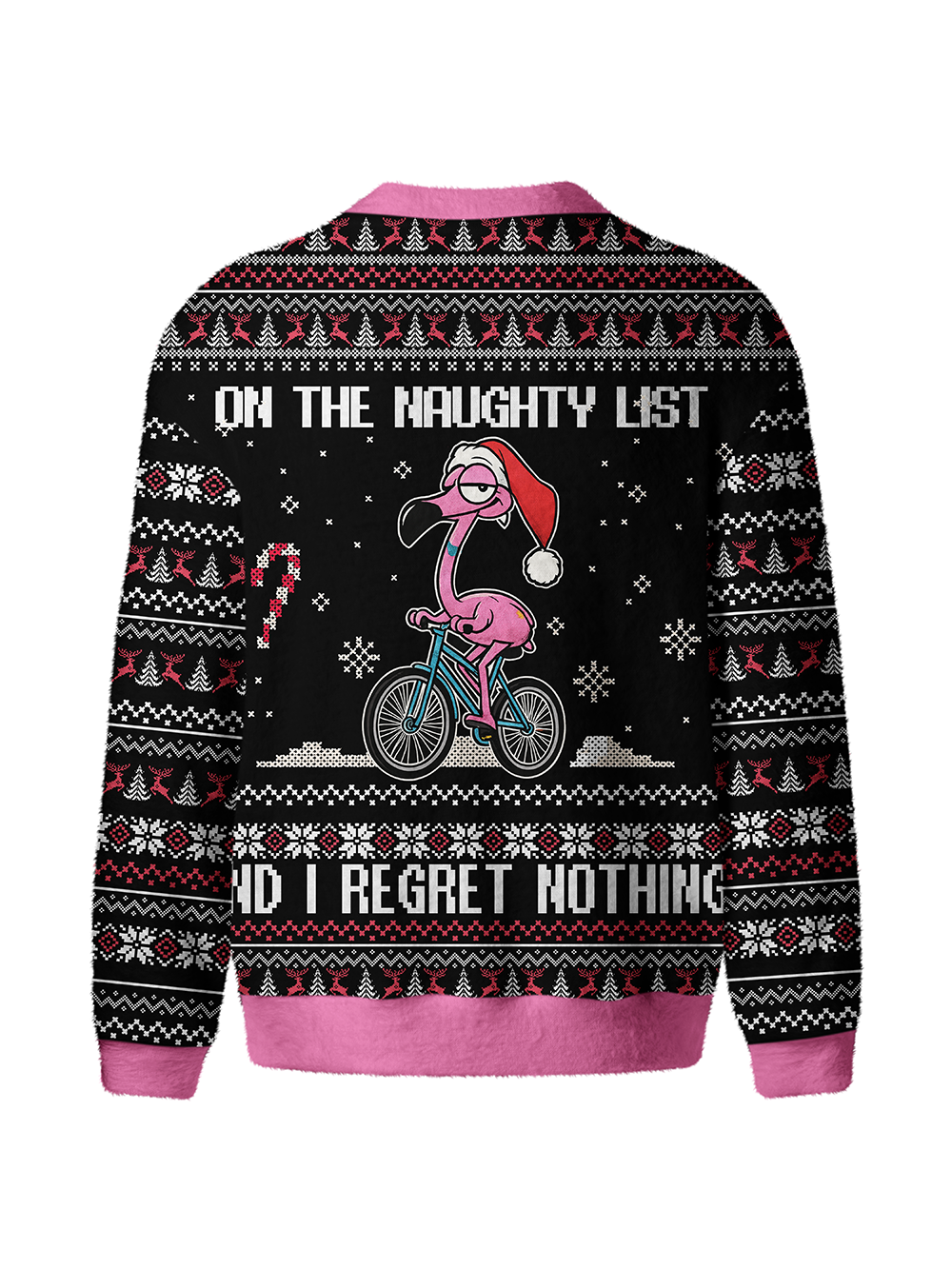 Orionride Flamingo Riding A Bicycle Men's Cardigan Knit Sweaters