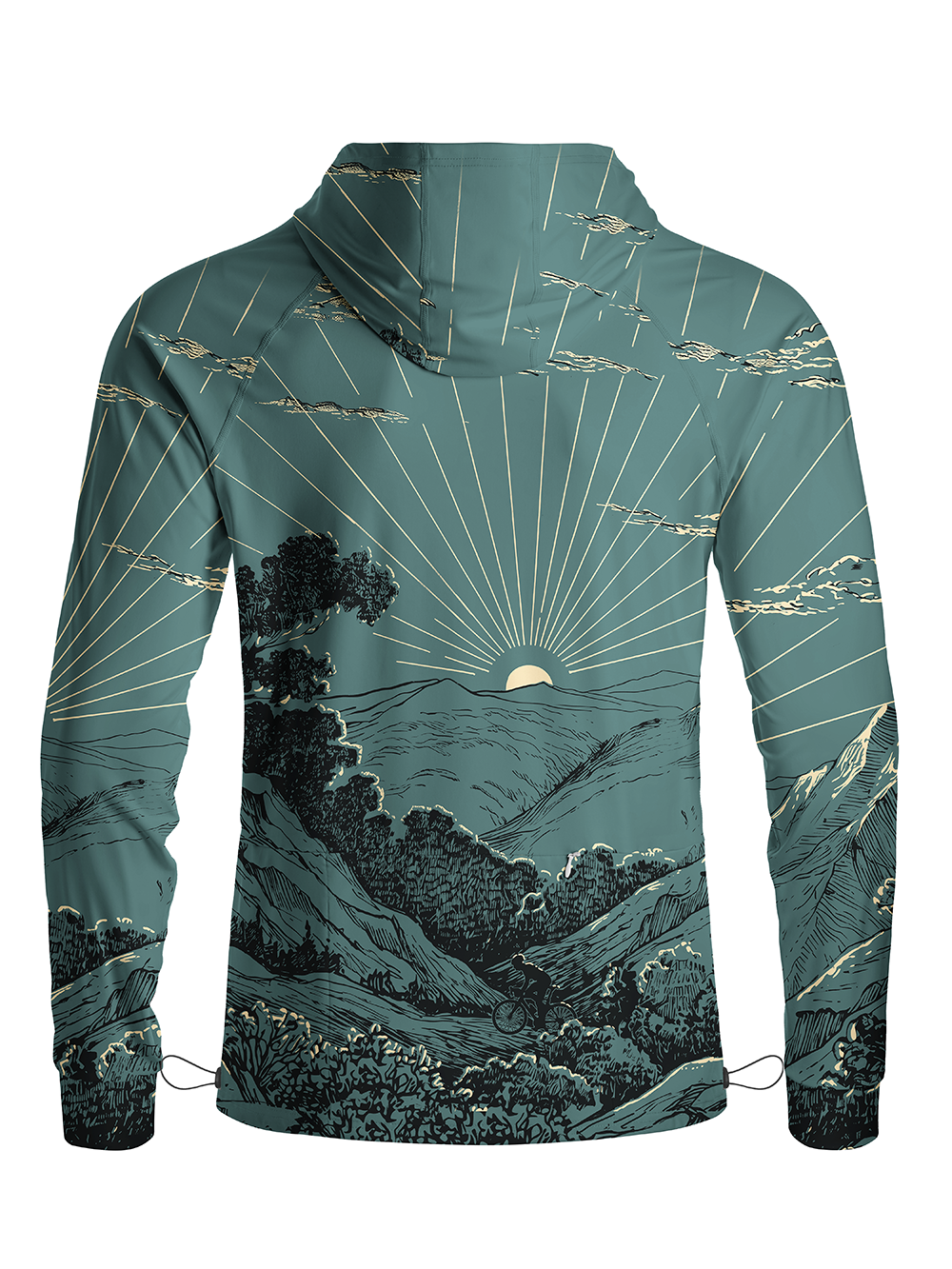 Orionride The Rising Sun Long Sleeve Cycling Hoodie Shirt