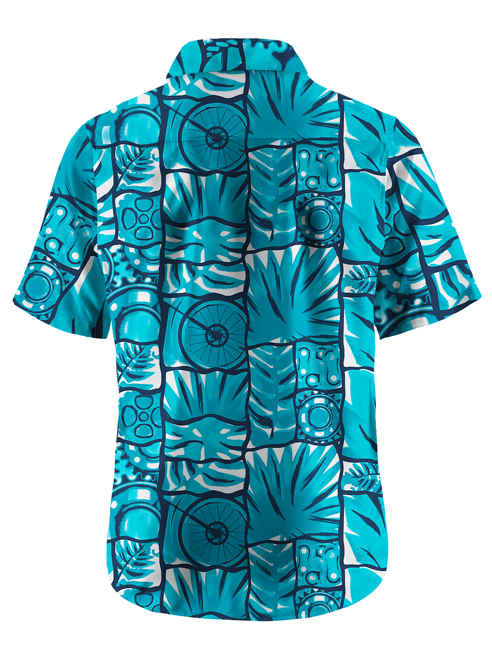 Orionride Ferns And Wheels Zipper Pockets Ultra Lightweight Short Sleeves Gravel Shirt