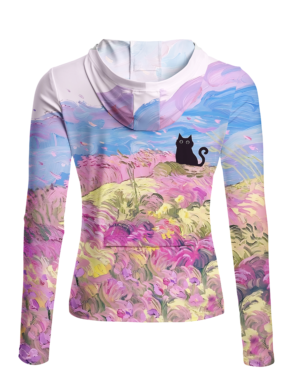 Orionride Dreamy Flower Field Women's Long Sleeve Cycling Hoodie Shirt