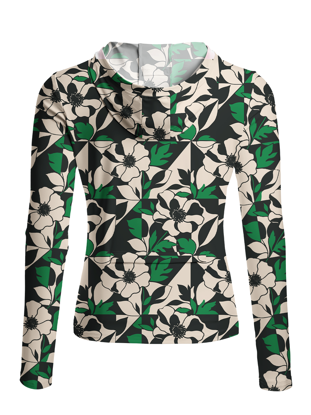 Orionride Geometric Bloom Women's Long Sleeve Cycling Hoodie Shirt