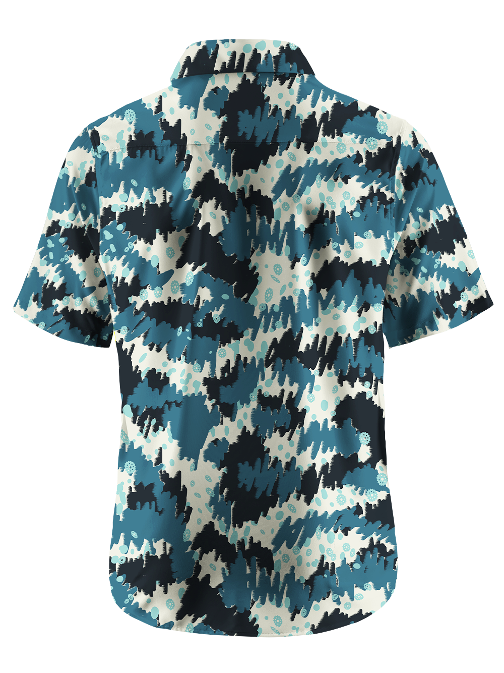 Orionride Abstract Teal Zipper Pockets Ultra Lightweight Short Sleeves Gravel Shirt