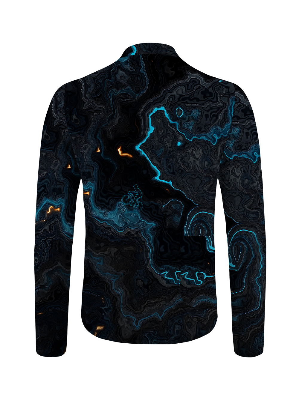 Orionride Luminous Terrain Map Long Sleeve Half Zipper Mountain Bike Jersey