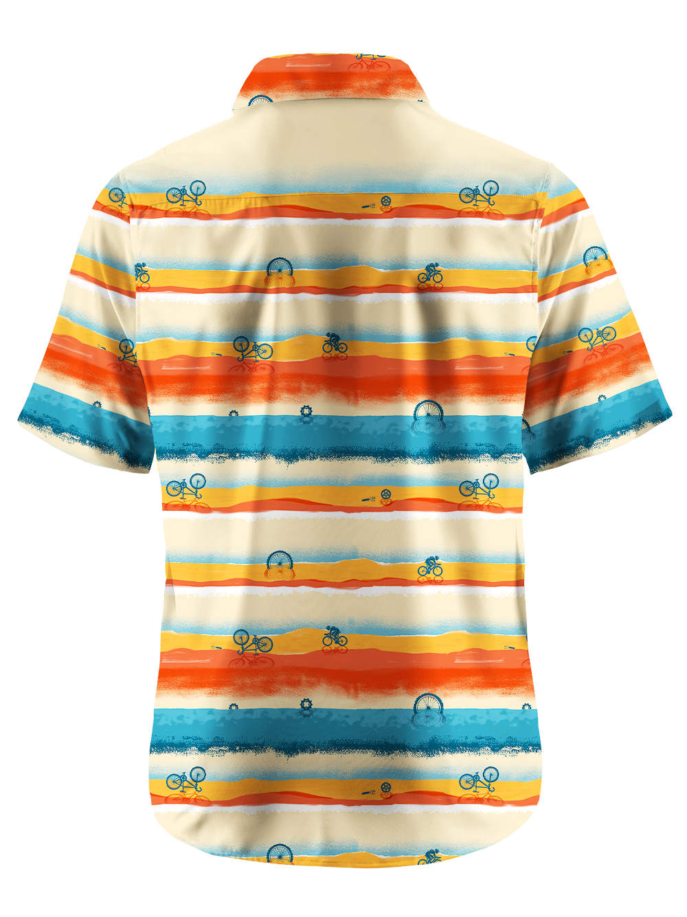Orionride Sunset Skyline Zipper Pockets Ultra Lightweight Short Sleeves Gravel Shirt
