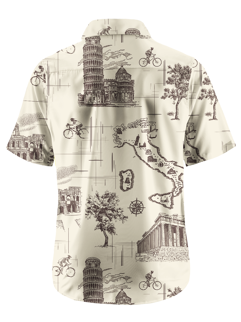 Orionride Italian Story Zipper Pockets Ultra Lightweight Short Sleeves Gravel Shirt