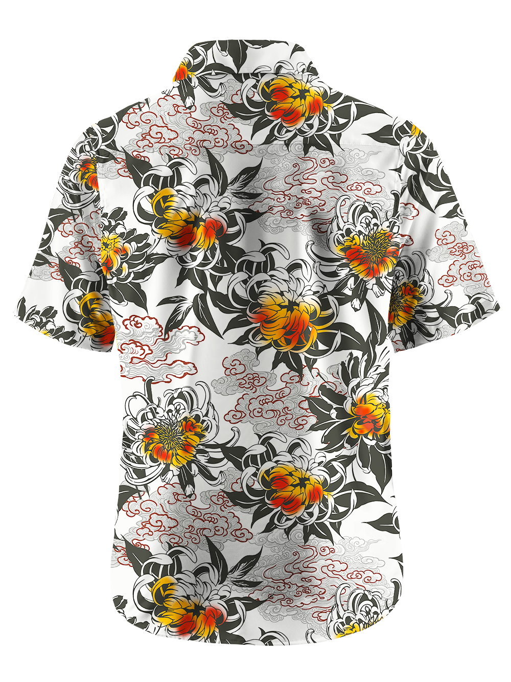 Orionride Chrysanthemums In Full Bloom Zipper Pockets Ultra Lightweight Short Sleeves Gravel Shirt