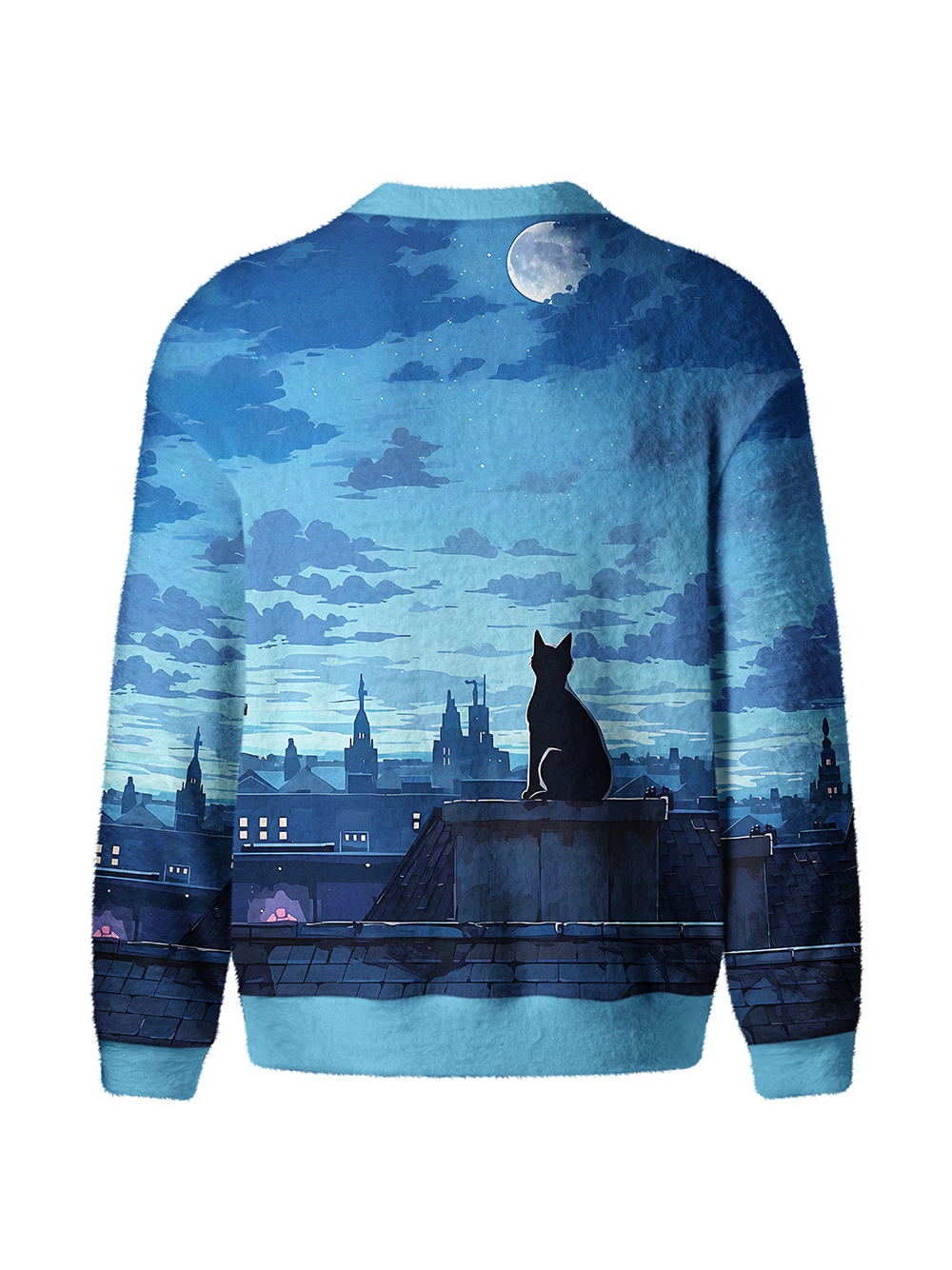 Orionride Black Cat Men's Cardigan Knit Sweaters