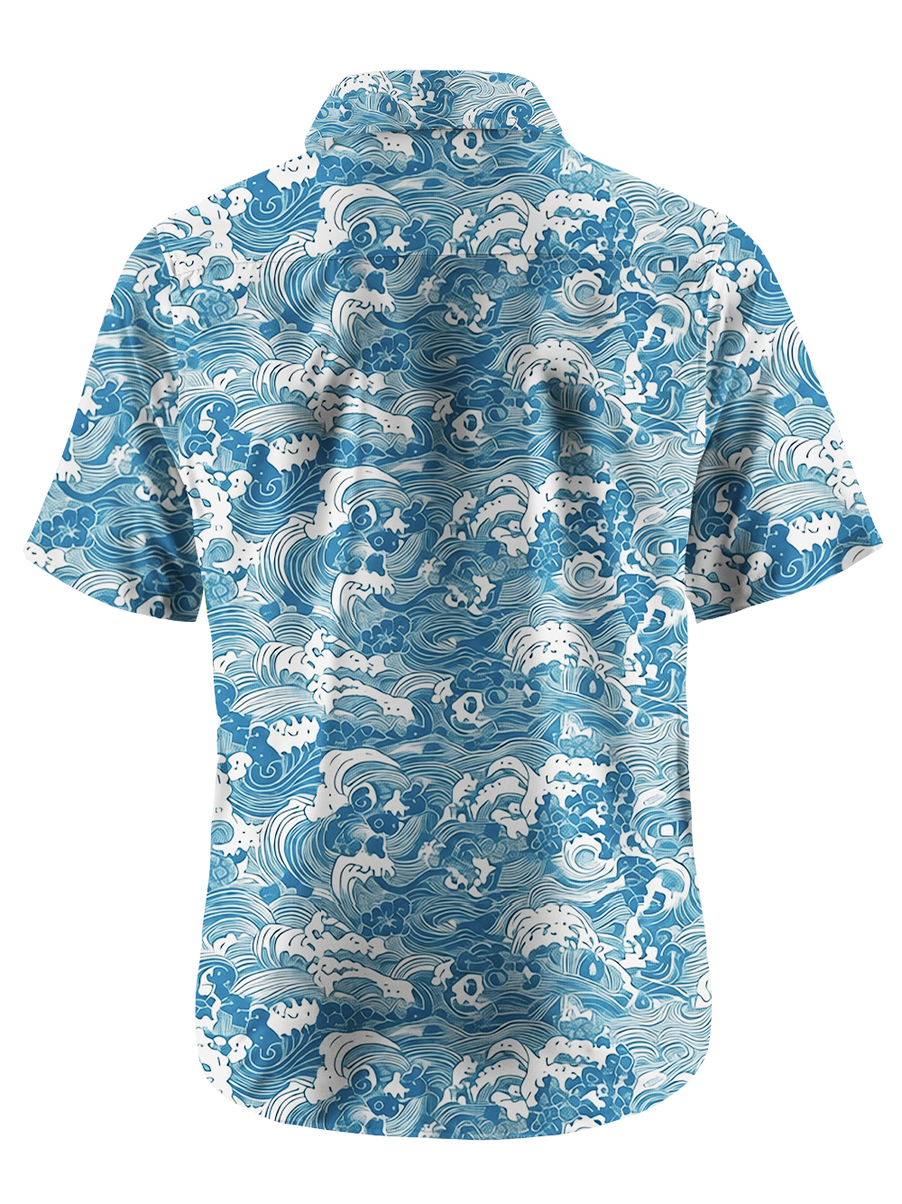 Orionride Sea Waves Zipper Pockets Ultra Lightweight Short Sleeves Gravel Shirt