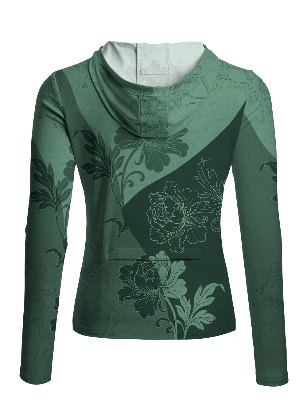 Orionride Misty Peony Women's Long Sleeve Cycling Hoodie Shirt