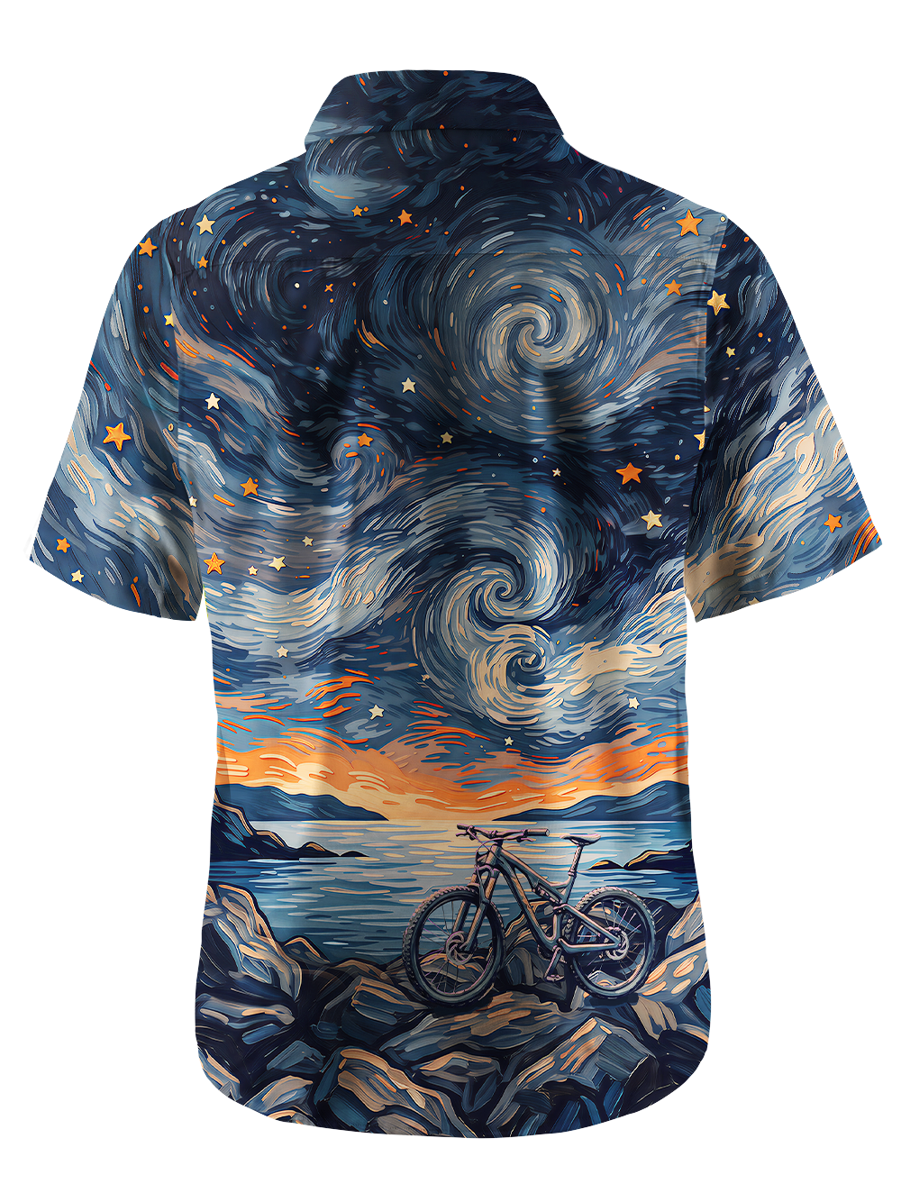 Orionride Starry Bike Night Zipper Pockets Ultra Lightweight Short Sleeves Gravel Shirt