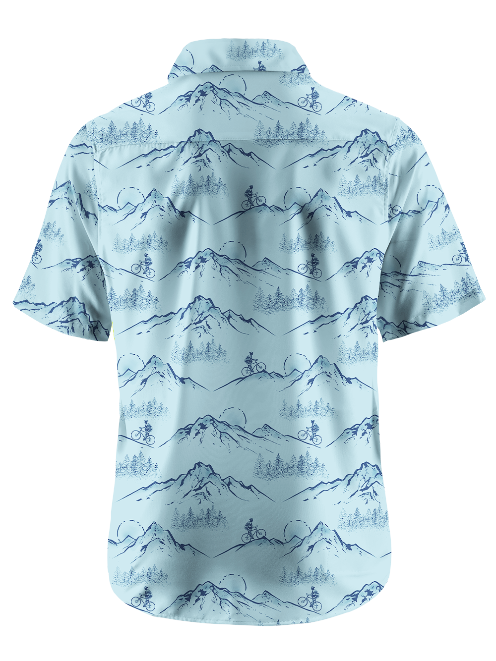 Orionride Mountain Outline Zipper Pockets Ultra Lightweight Short Sleeves Gravel Shirt