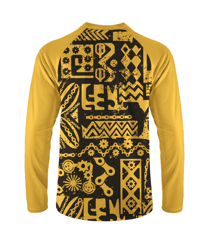 Orionride Yellow Parts Long Sleeve Downhill Jersey