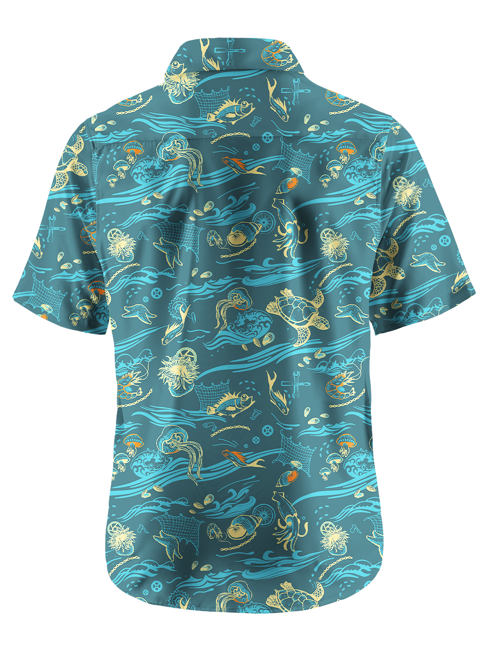 Orionride Playing In The Sea Zipper Pockets Ultra Lightweight Short Sleeves Gravel Shirt