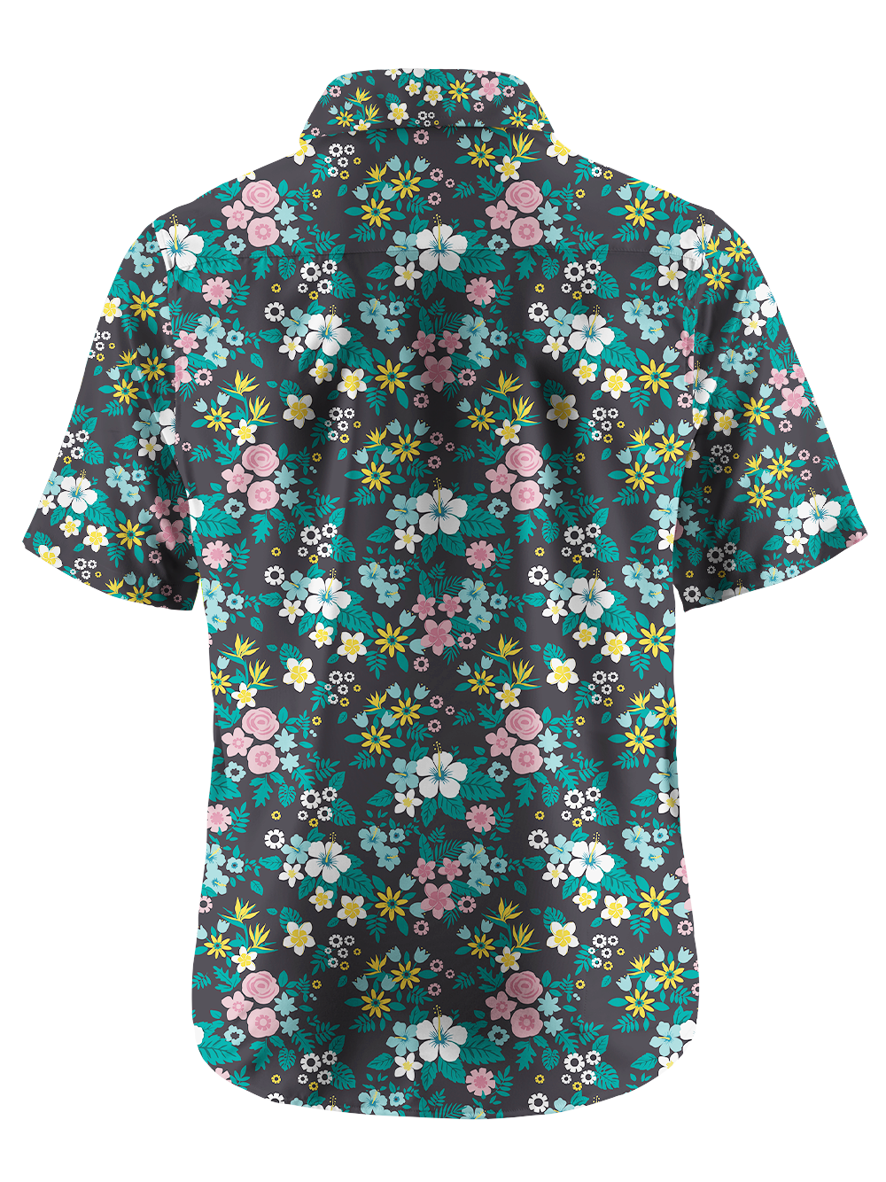 Orionride Tropical Flowers Zipper Pockets Ultra Lightweight Short Sleeves Gravel Shirt