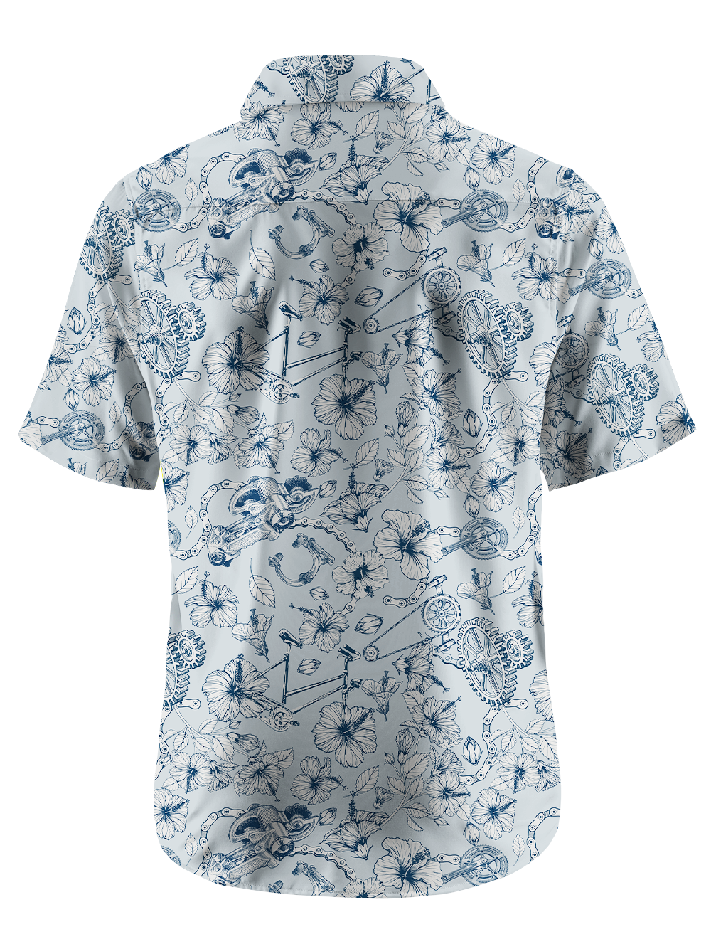 Orionride Hibiscus Gear Zipper Pockets Ultra Lightweight Short Sleeves Gravel Shirt