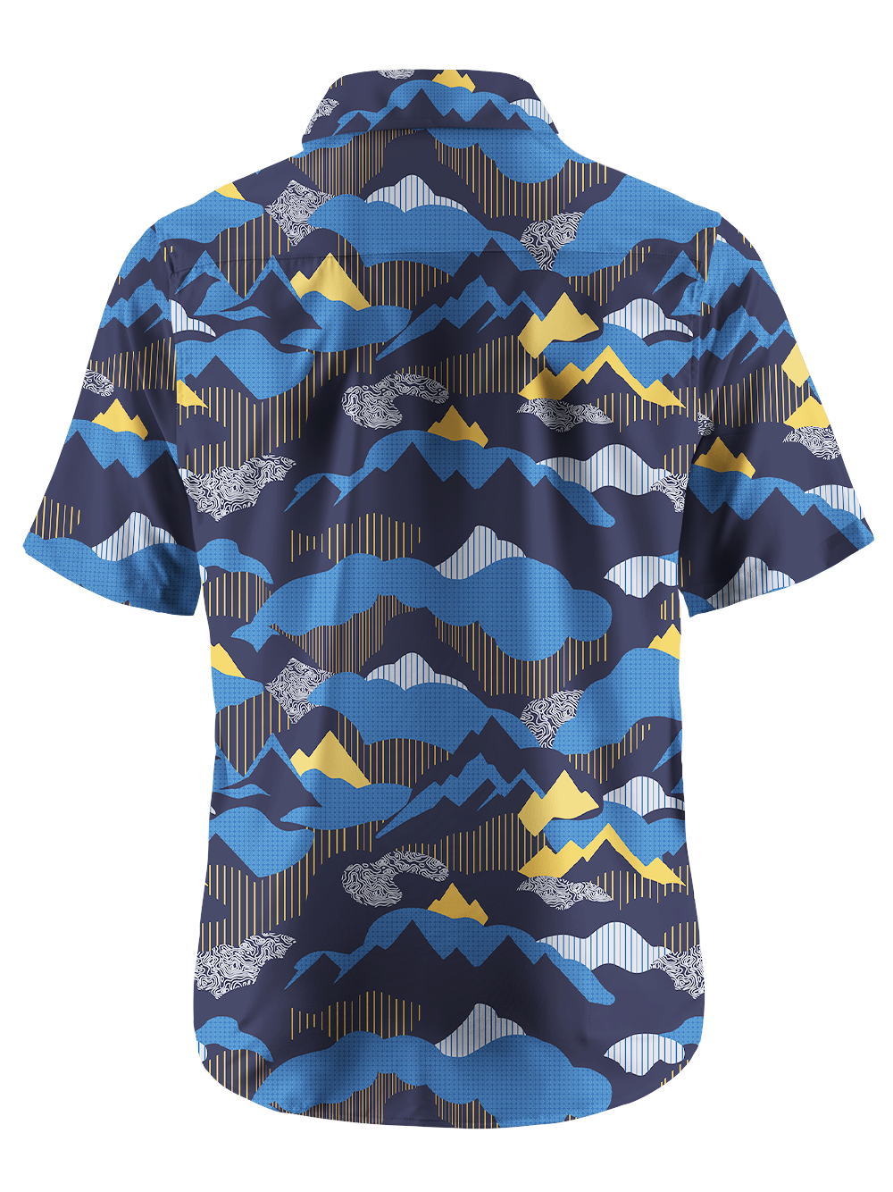 Orionride Layered Mountain Scenery Zipper Pockets Ultra Lightweight Short Sleeves Gravel Shirt