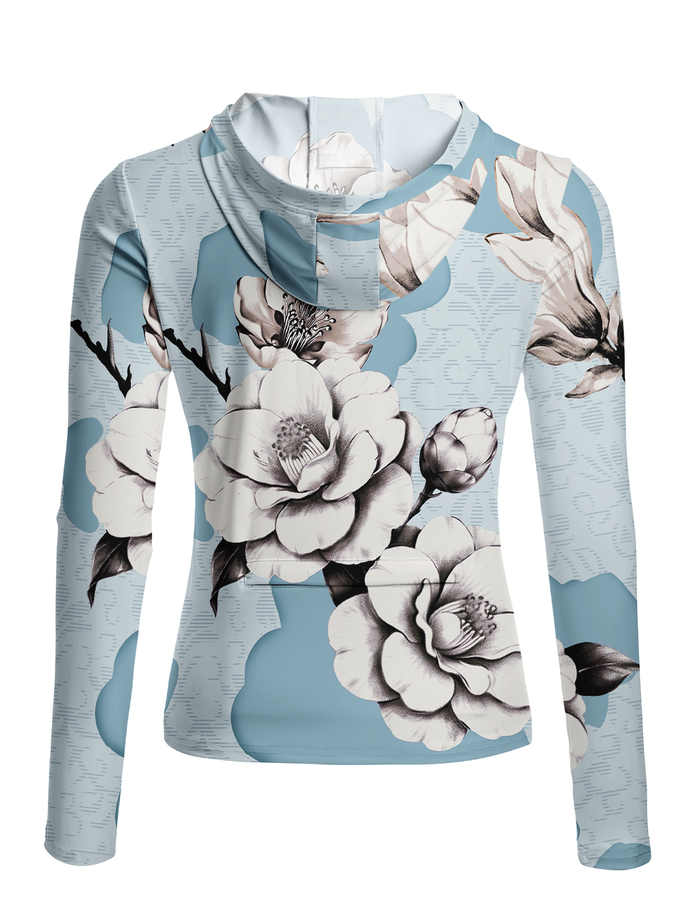 Orionride Porcelain Bloom Women's Long Sleeve Cycling Hoodie Shirt