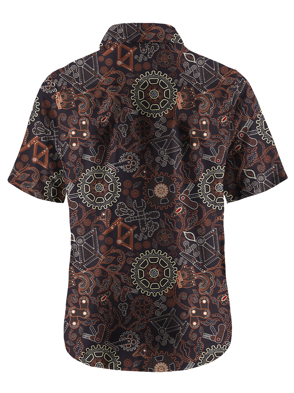 Orionride Batik Gears Zipper Pockets Ultra Lightweight Short Sleeves Gravel Shirt