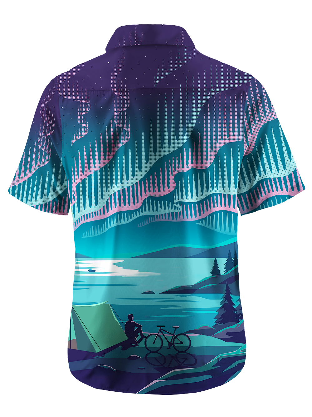 Orionride Spectacular Aurora Zipper Pockets Ultra Lightweight Short Sleeves Gravel Shirt