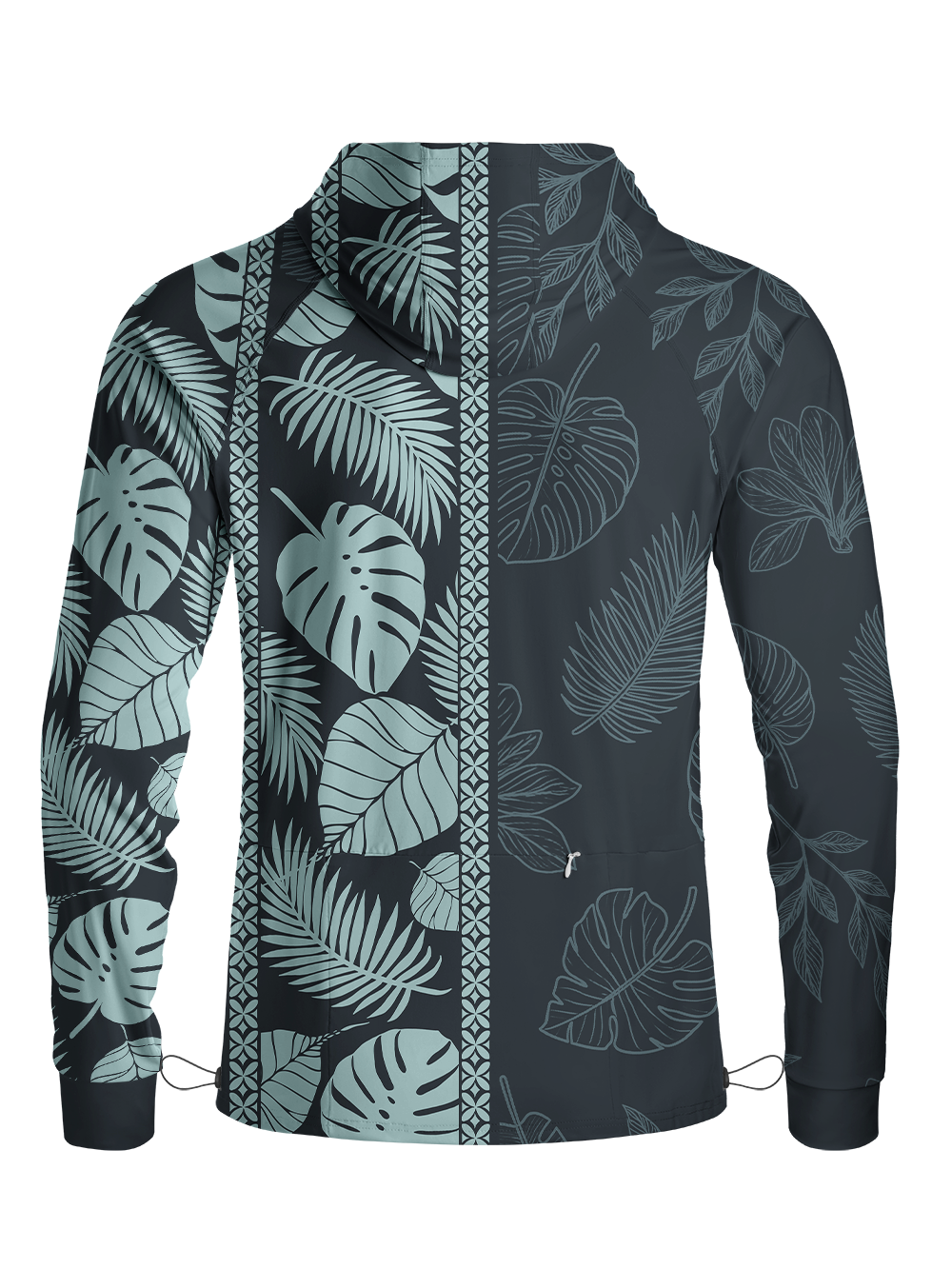Orionride Striped Monstera Deliciosa Long Sleeve Cycling Hoodie Shirt