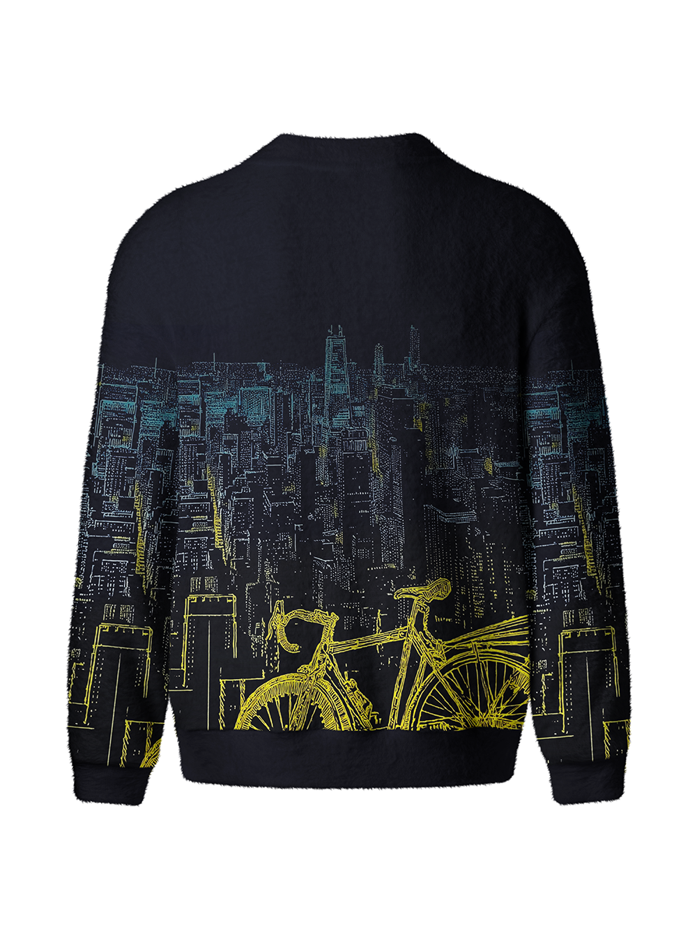 Orionride City Night View Men's Cardigan Knit Sweaters
