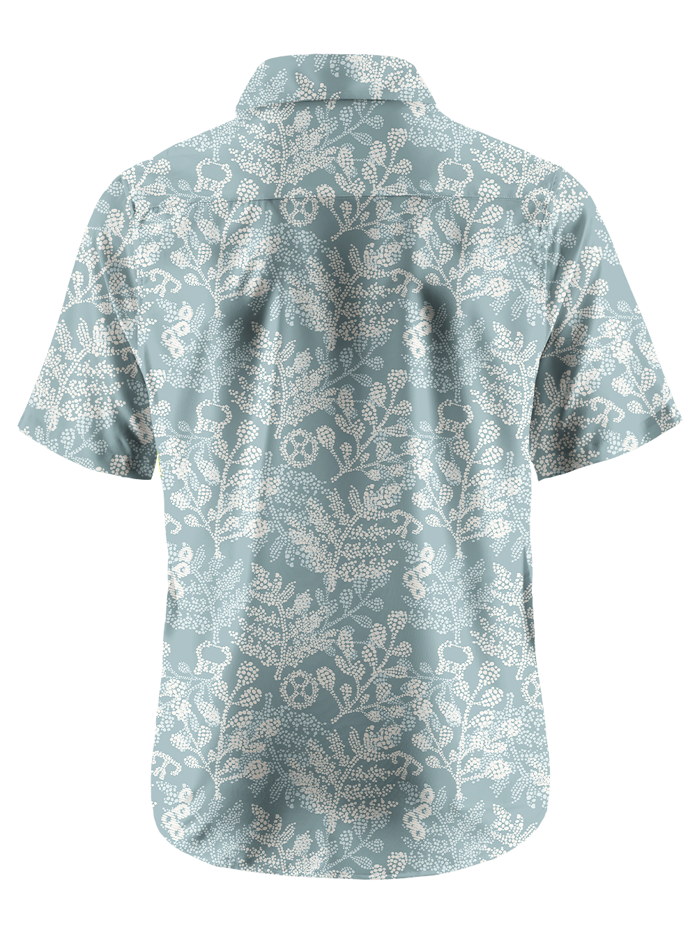 Orionride Dotted Plants Zipper Pockets Ultra Lightweight Short Sleeves Gravel Shirt