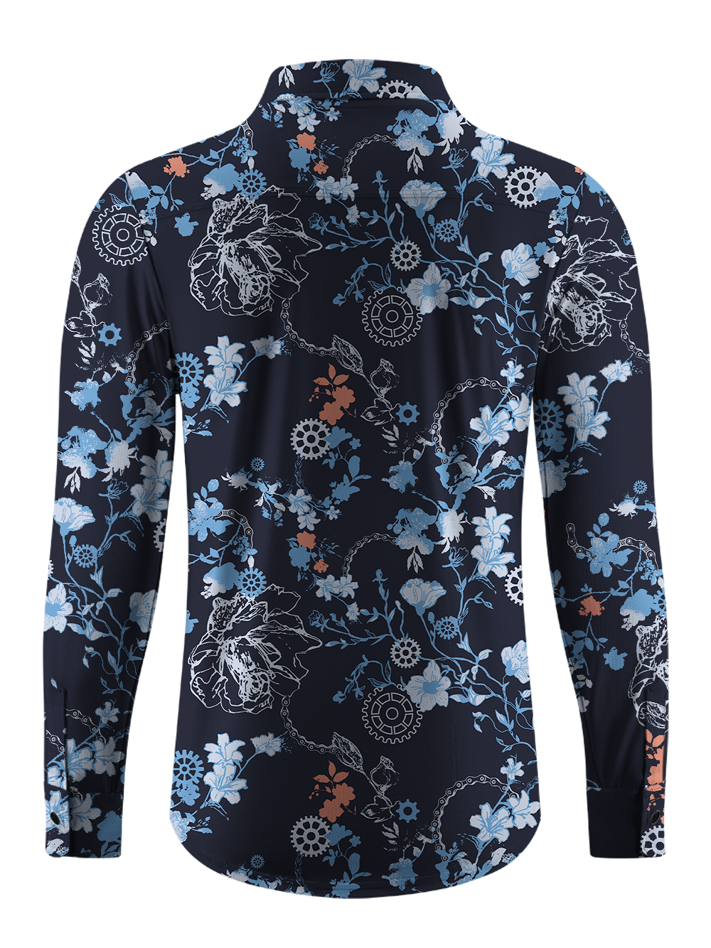 Orionride Flower World Men's Stretchy Breathable Long Sleeve Gravel Shirt
