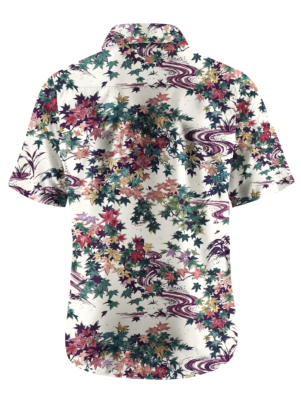 Orionride Maple Leaves Zipper Pockets Ultra Lightweight Short Sleeves Gravel Shirt