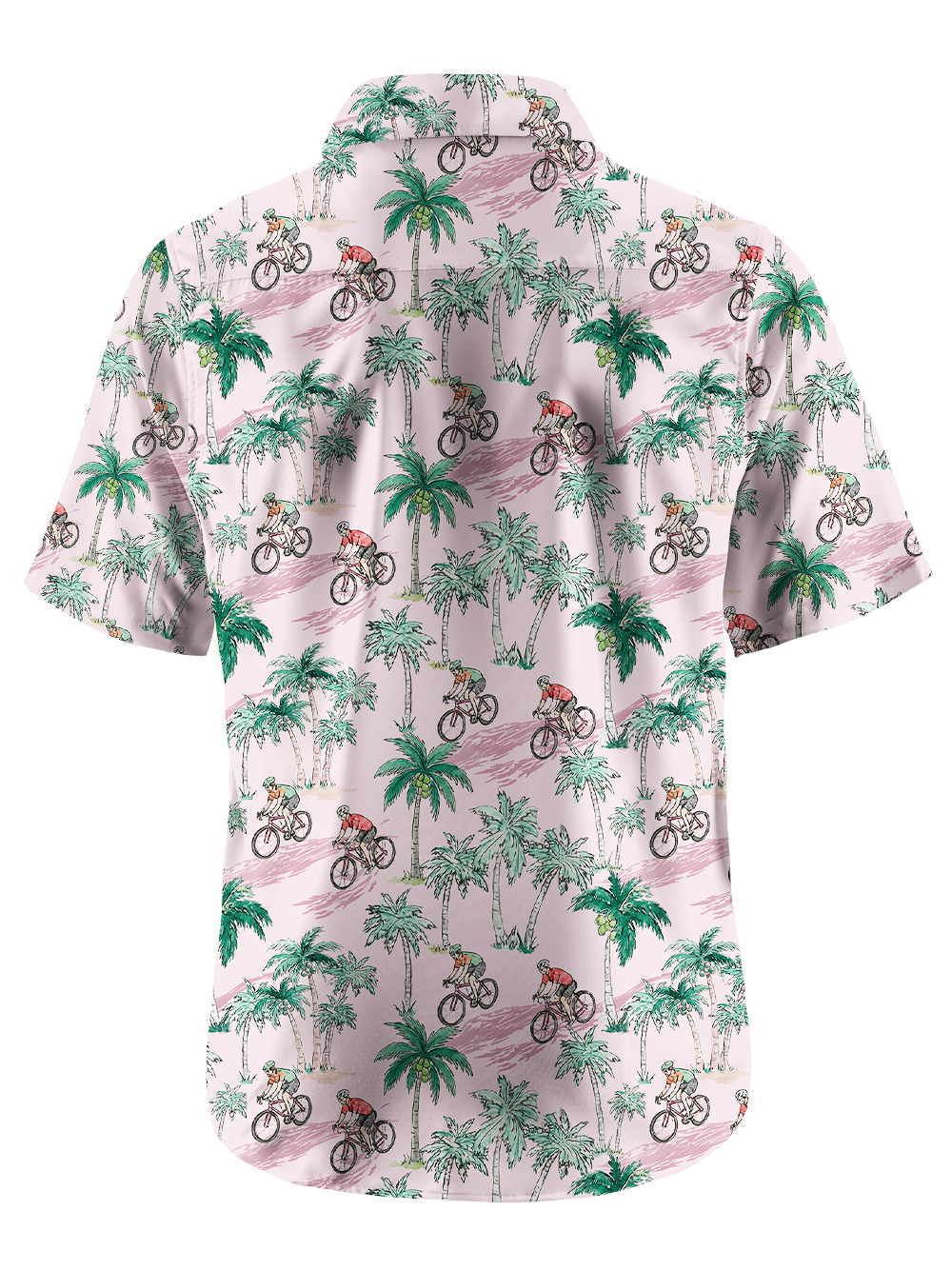 Orionride Pink Coconut Tree Zipper Pockets Ultra Lightweight Short Sleeves Gravel Shirt