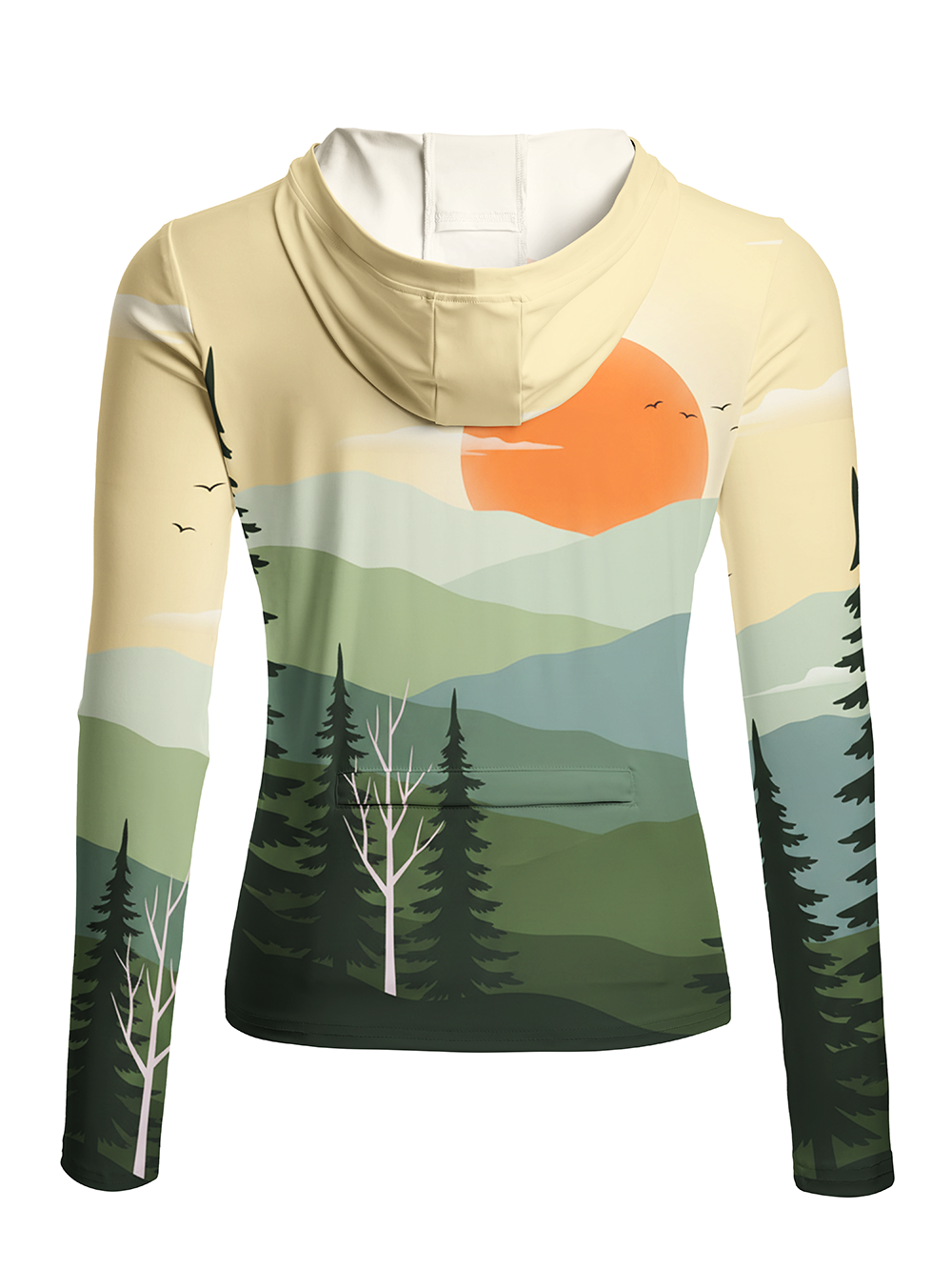 Orionride Mountain Sunset Women's Long Sleeve Cycling Hoodie Shirt
