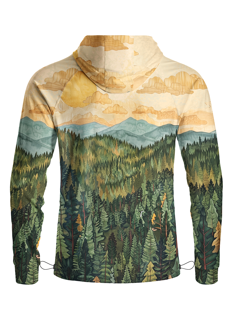 Orionride Forest Warm Sun Long Sleeve Cycling Hoodie Shirt