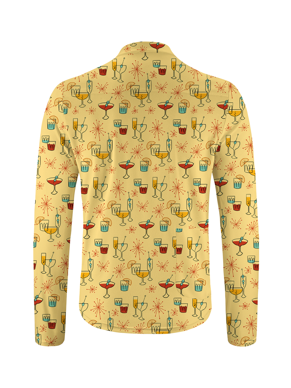 Orionride Wine Glass Fireworks Long Sleeve Half Zipper Mountain Bike Jersey