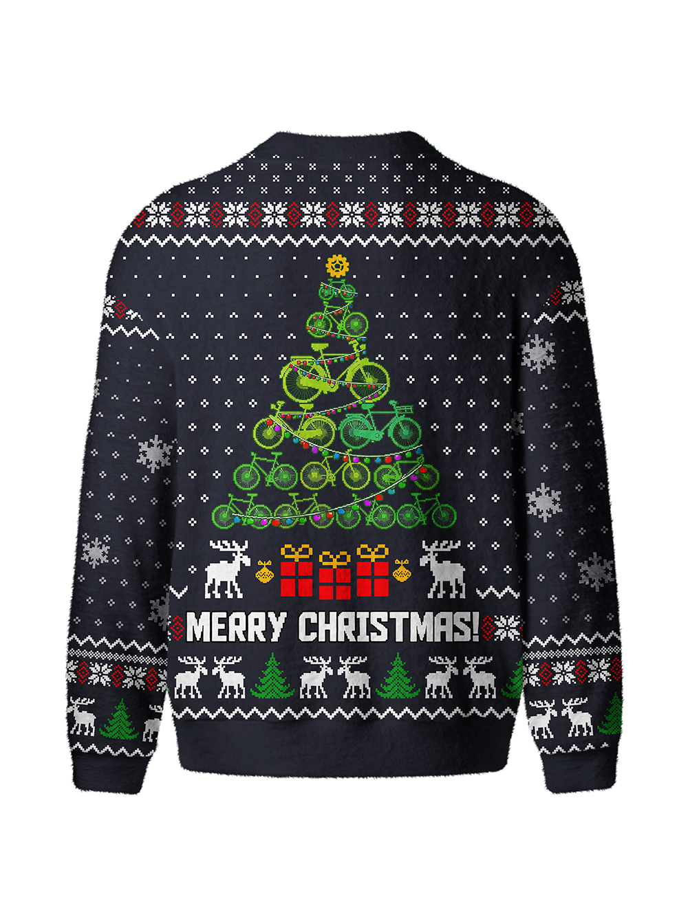 Orionride Bicycle Christmas Tree Men's Cardigan Knit Sweaters