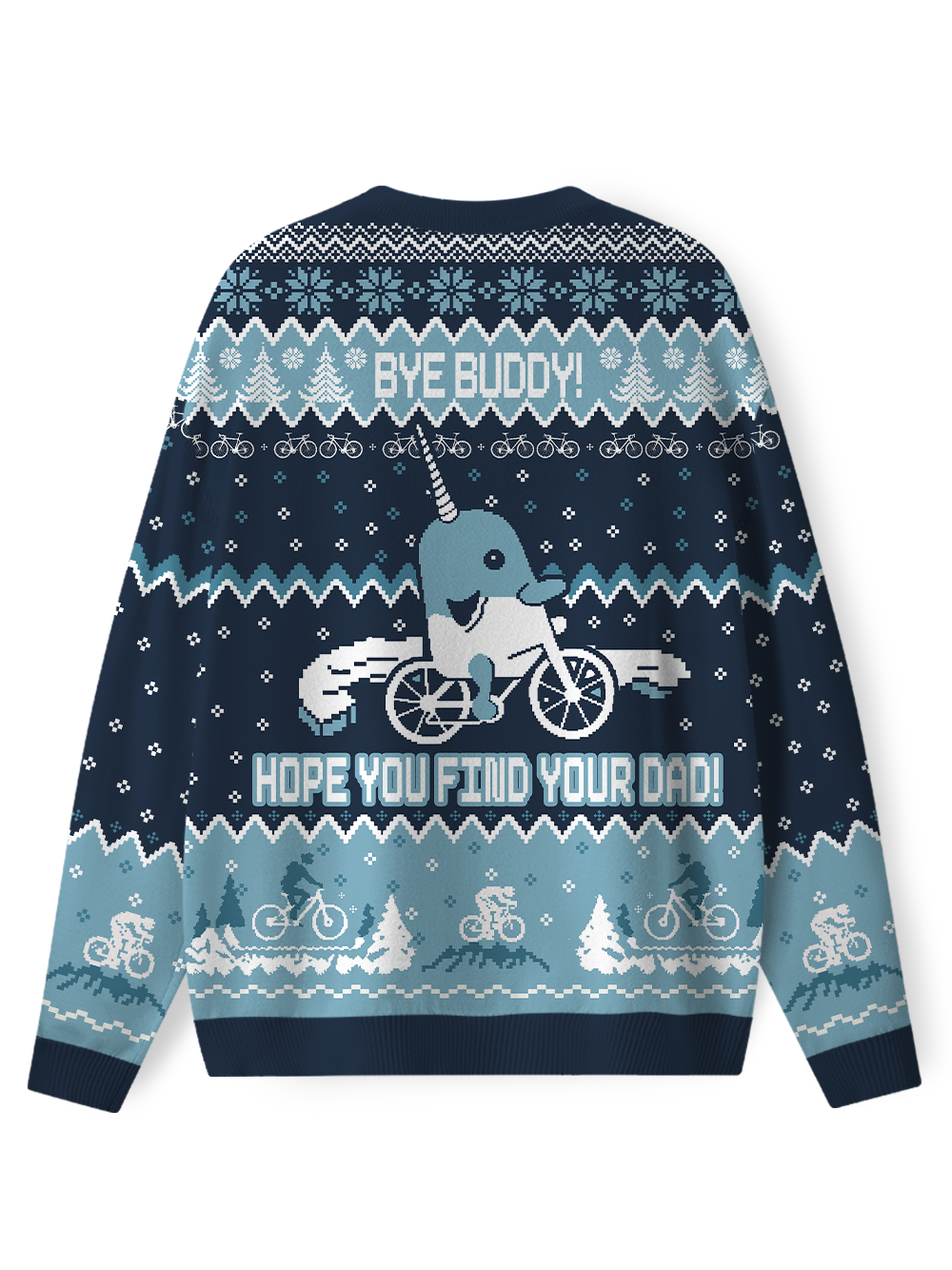 Orionride Narwhal Riding A Bicycle Women's Sweaters