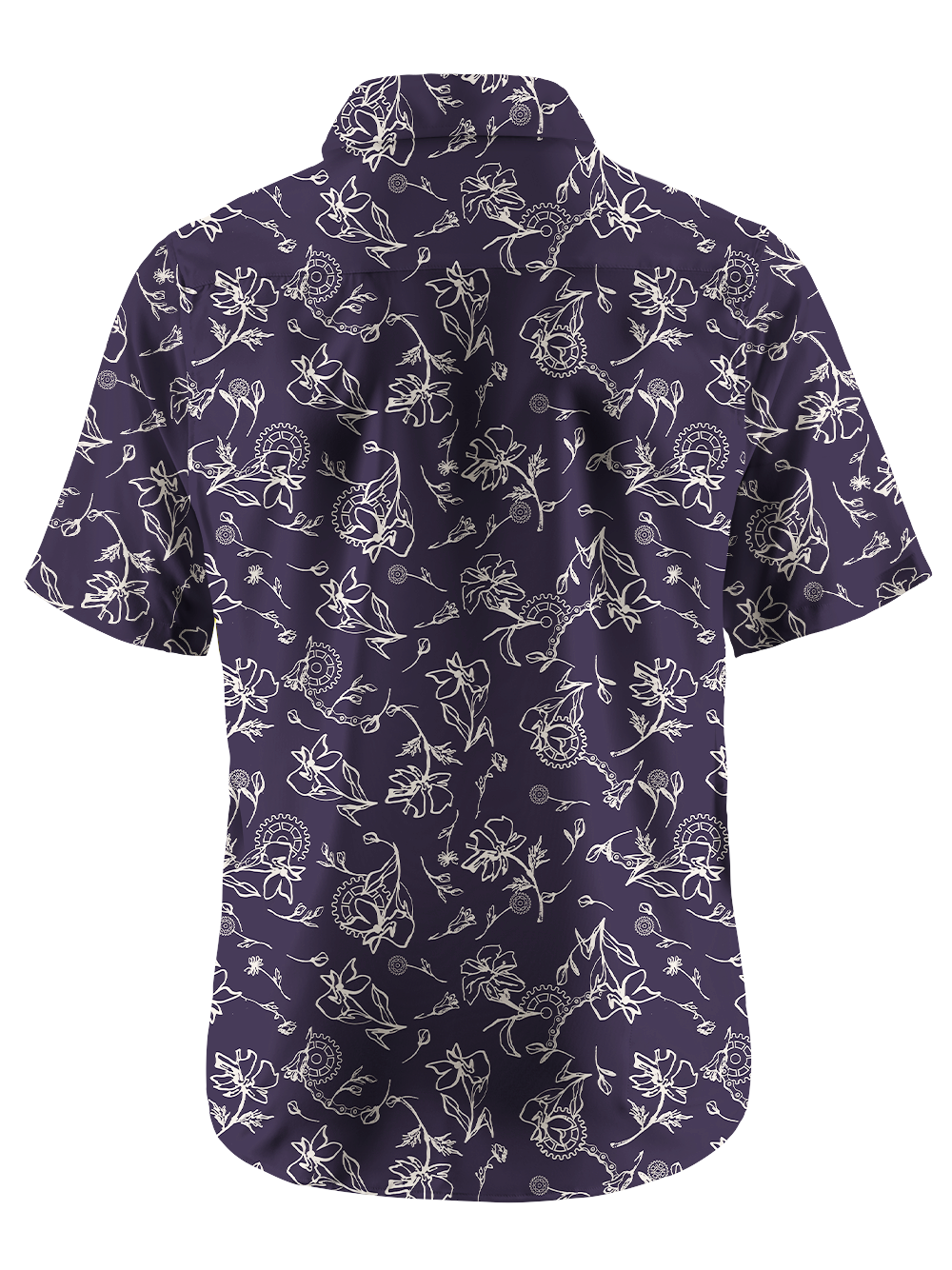 Orionride Linear Gear Flower Zipper Pockets Ultra Lightweight Short Sleeves Gravel Shirt