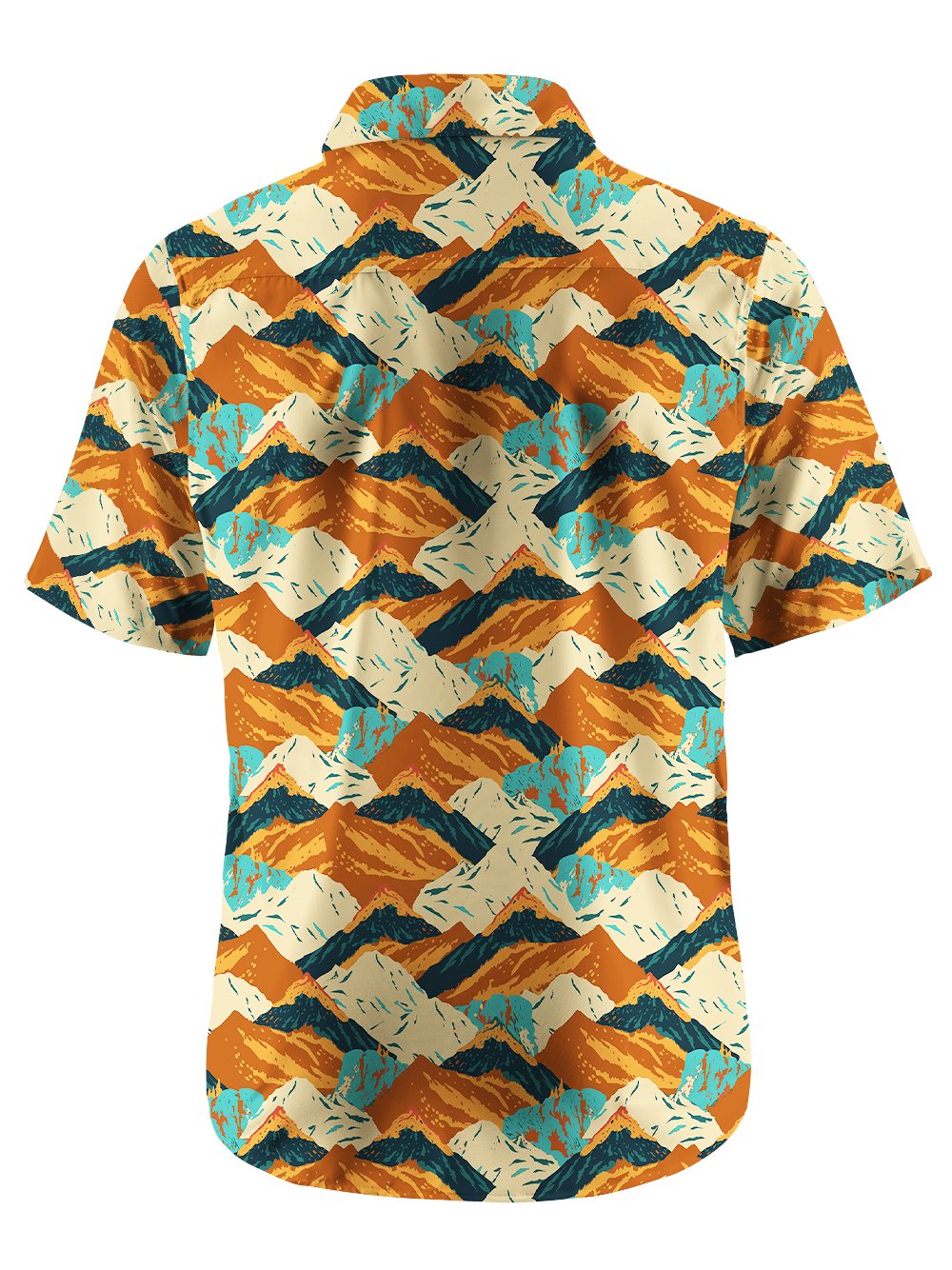Orionride Geometric Mountains Zipper Pockets Ultra Lightweight Short Sleeves Gravel Shirt