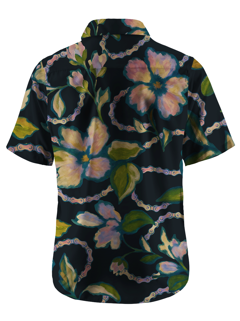 Orionride Floral Shading Zipper Pockets Ultra Lightweight Short Sleeves Gravel Shirt