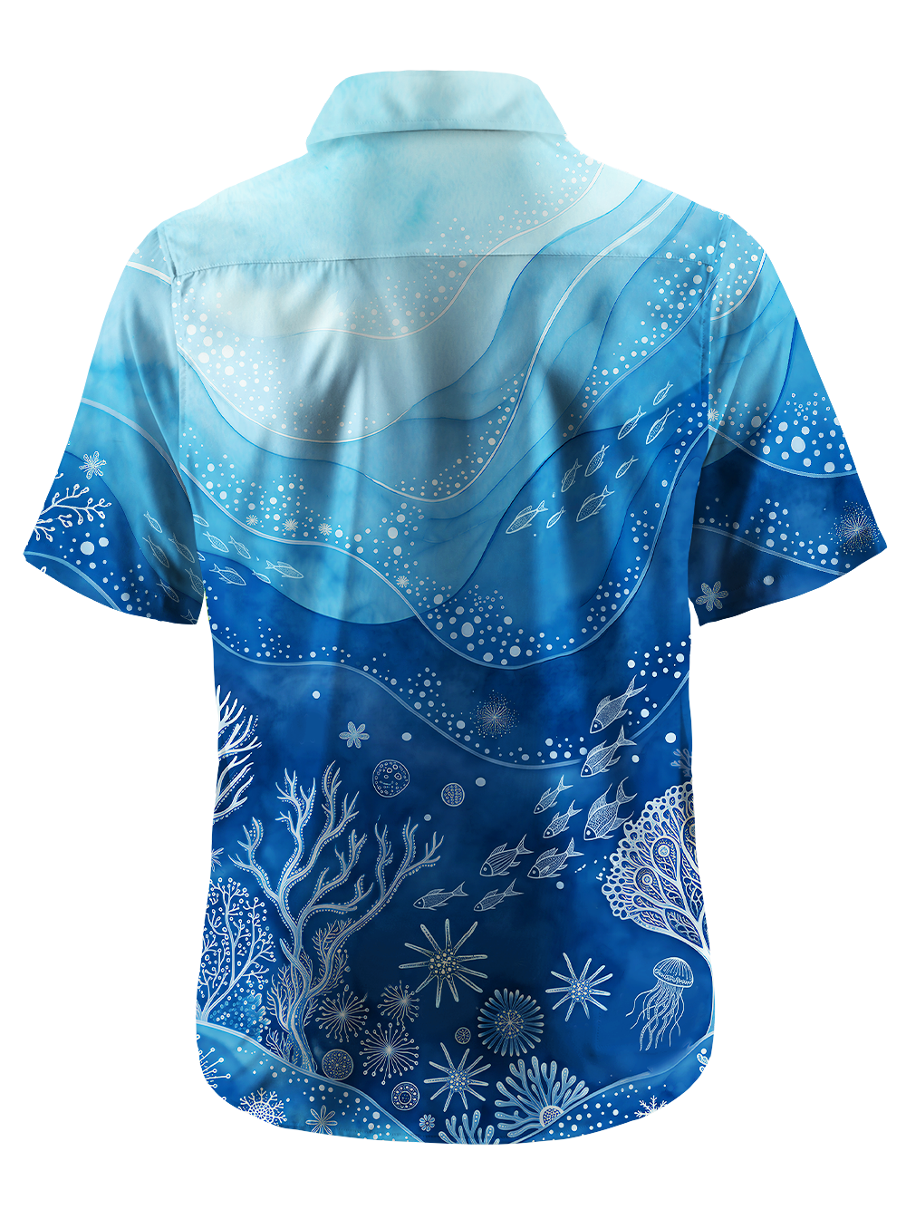 Orionride Ocean Chart Zipper Pockets Ultra Lightweight Short Sleeves Gravel Shirt