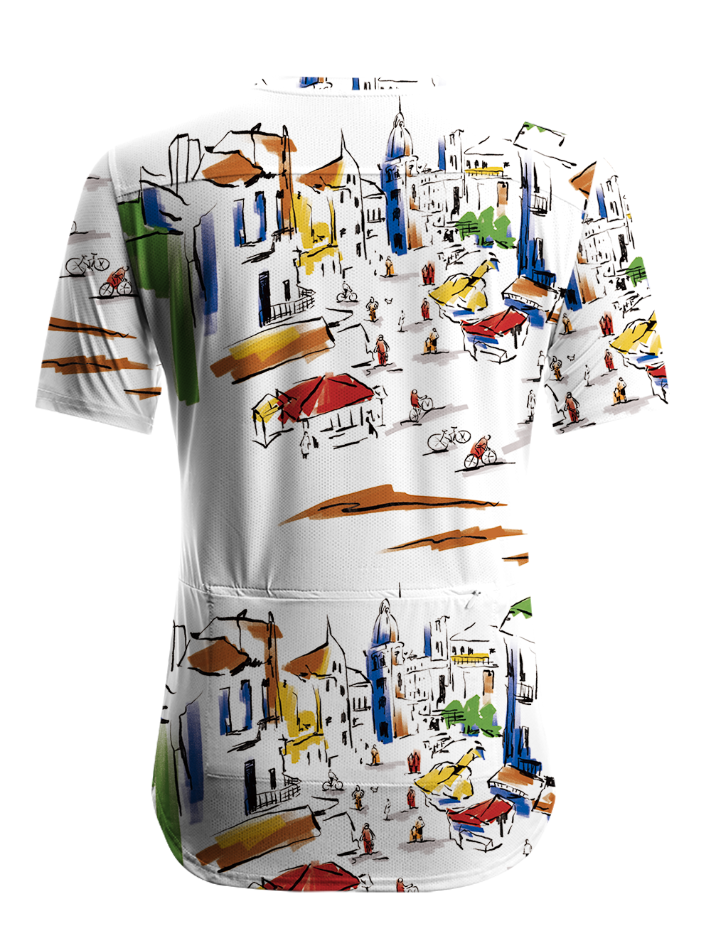 Orionride Hand-painted Street Scene Women's Breathable Short Sleeve T-shirt