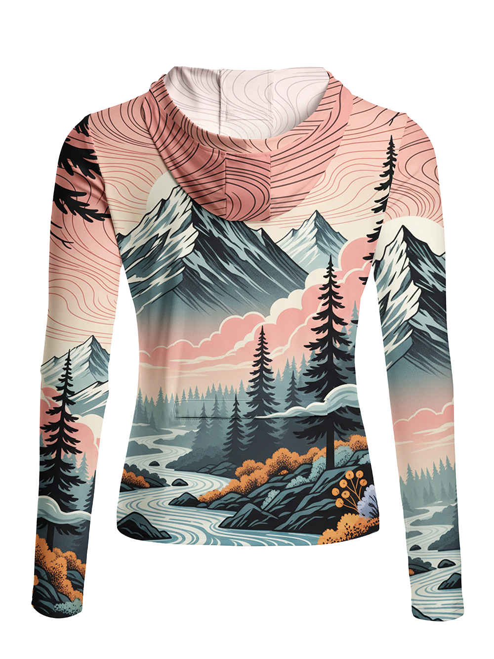 Orionride Pink Sky Women's Long Sleeve Cycling Hoodie Shirt