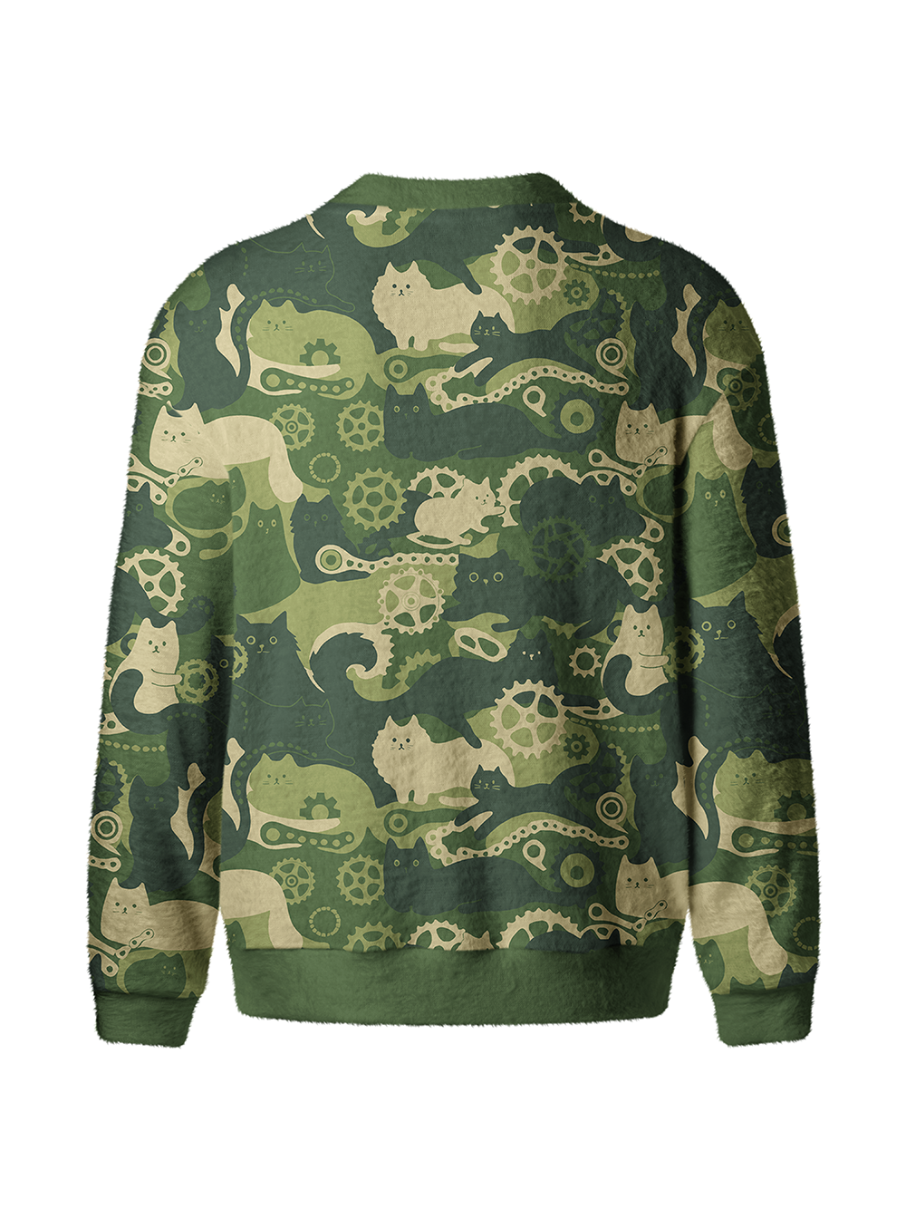 Orionride Cat Playing With Gears Men's Cardigan Knit Sweaters