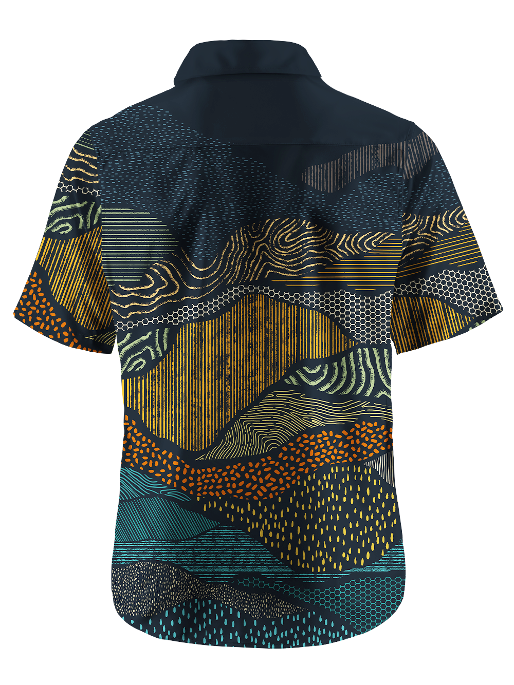 Orionride Geological Texture Zipper Pockets Ultra Lightweight Short Sleeves Gravel Shirt